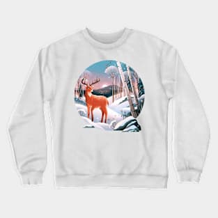 deer and scenery Crewneck Sweatshirt